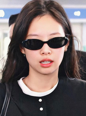 jennie同款小框椭圆墨镜女方圆脸遮阳防紫外线高级感近视太阳眼镜