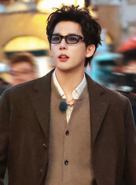 王安于同款黑框黑色小框墨镜男潮痞帅高级感辣妹防紫外线太阳镜女