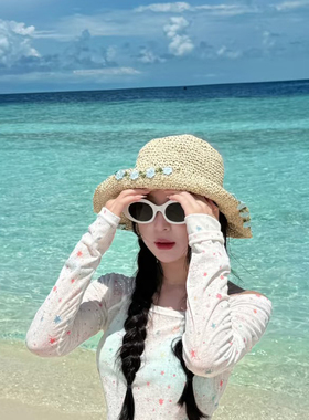 韩系白色椭圆墨镜女潮圆脸显瘦夏季海边度假风防紫外线太阳眼镜男