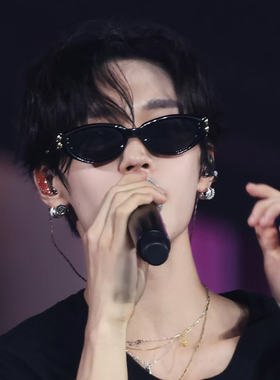 复古港风猫眼黑色遮阳小框墨镜男潮痞帅高级感春夏防紫外线太阳镜