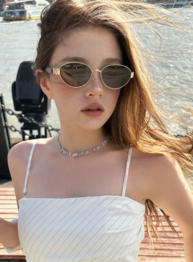 酉事复古金属椭圆小框墨镜女潮高级感圆脸显瘦配度数近视太阳眼镜