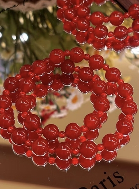 天然赵露思同款红玛瑙手串女款本命年上岸转运珠手链女款串珠水晶