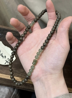 天然金丝楠木搭配和田玉双圈手串女新中式国风木质文玩佛珠手链