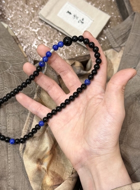 原创设计天然高档黑曜石水晶青晶石手串女款百搭手链情侣双圈手饰