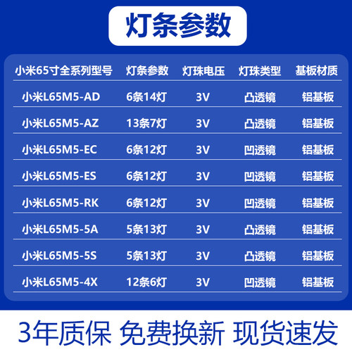 适用小米L65M5-AD/AZ L65M5-EC L65M5-ES/RK L65M5-5A/5S/4X灯条 - 图2
