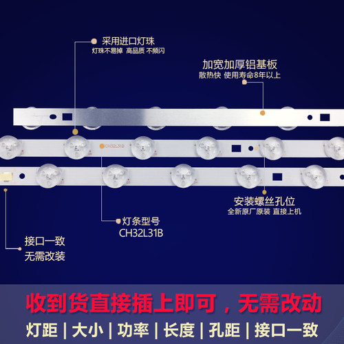 全新适用32寸长虹32B3060 32J1M液晶电视背光LED灯条CH32L31B-V01-图1