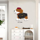Cute dog swing clock home wall clock without punching