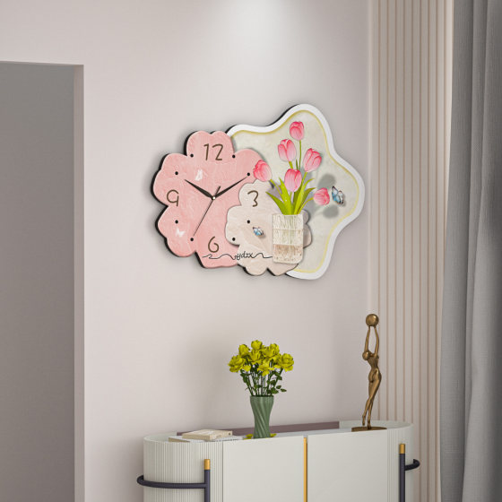 Punch-free perpetual calendar decorative silent clock for home use