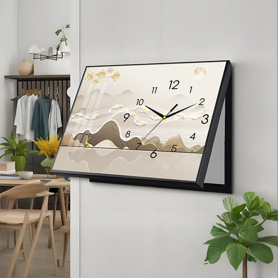 Clock silent electric meter box decorative painting with wall clock creative