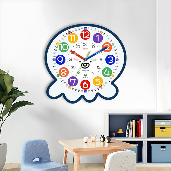 New early childhood education wall clock learning clock for living room and home use