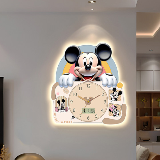 Clock Silent Ambient Light Decorative Wall Clock No Hole-Punching