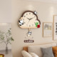 Panda cream style wall clock for home use without punching