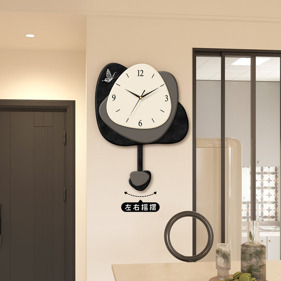 Art decorative painting clock wall clock silent punch-free