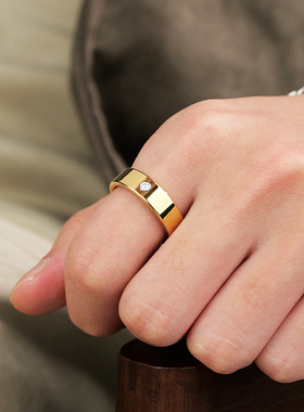 单身戒指钨金莫桑石欧美男女