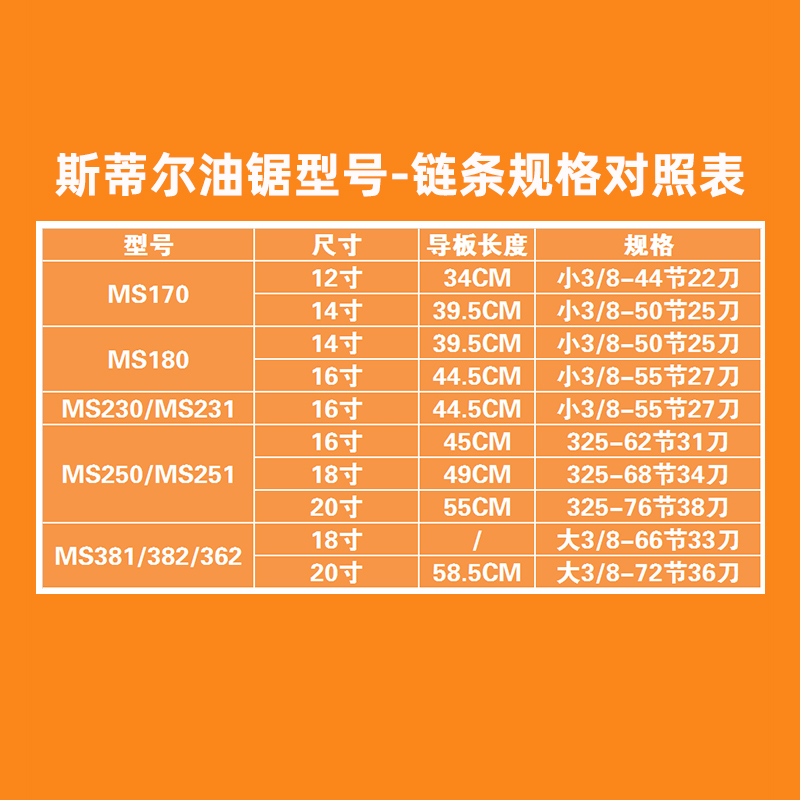 斯蒂尔款油锯链条专用规格MS250/MS251油锯链条进口通用电锯链条 - 图1