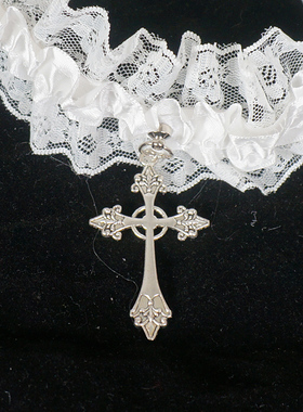 蕾丝十字架哥特项圈原宿包邮