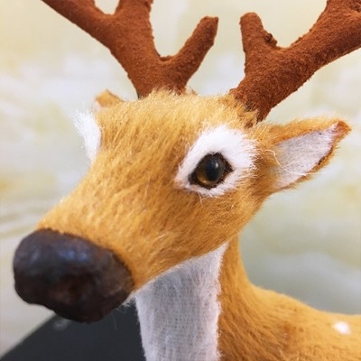 21cm仿真小鹿幼儿园橱窗展柜前台圣诞树底摆件圣诞装饰站立小麋鹿 - 图2