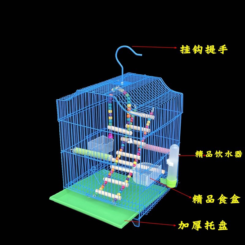 虎皮鹦鹉鸟笼八哥鹩哥画眉玄凤牡丹绣眼大号不锈钢色鸟笼子繁殖笼-图2