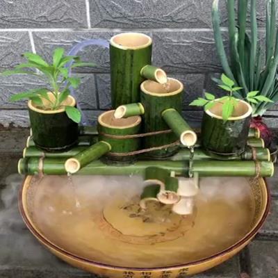 Bamboo Flow Sprinkler Ceramic Fish Tank Stone Trough Fish Pool Decoration Pendulum Bamboo Filter Fake Mountain Stream Water Circulation 