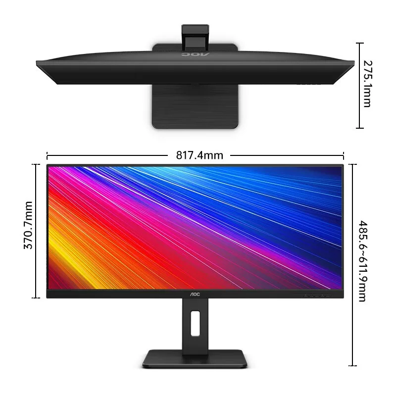 AOC 34-дюймовый 4K с экраном Q34P2 дизайн Figure 21: 9 широкий экран встро speaker Type-C