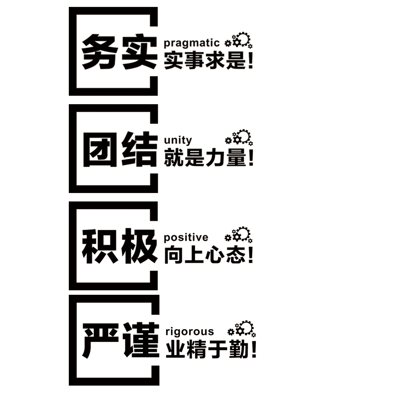 办公室墙贴纸学校公司企业销售激励员工标语团结积极务实严谨贴画 - 图2