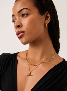 【安妮海瑟薇同款】Missoma水平系列脊纹T型项链轻奢小众叠戴颈链