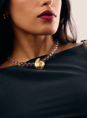 Missoma旋律系列天然水晶串珠贝壳吊坠项链高级感轻奢小众锁骨链