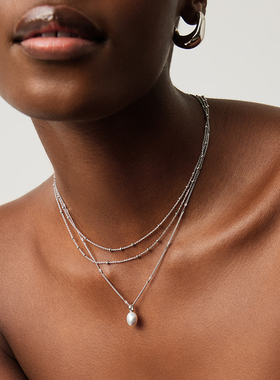 Missoma 巴洛克珍珠链条吊坠项链小众设计轻奢高级感锁骨链毛衣链