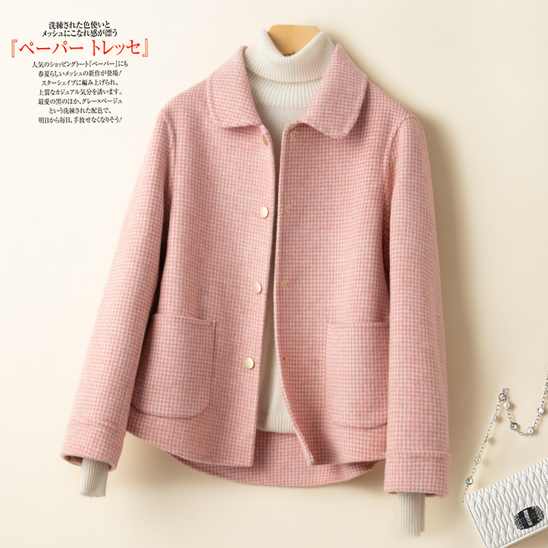 秋冬小个子短款羊毛呢双面绒大衣 上官慕毛呢外套