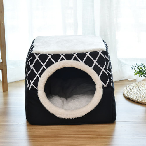 猫窝冬季保暖封闭式安全感猫咪用品睡窝冬季猫别墅狗窝四季通用 - 图1