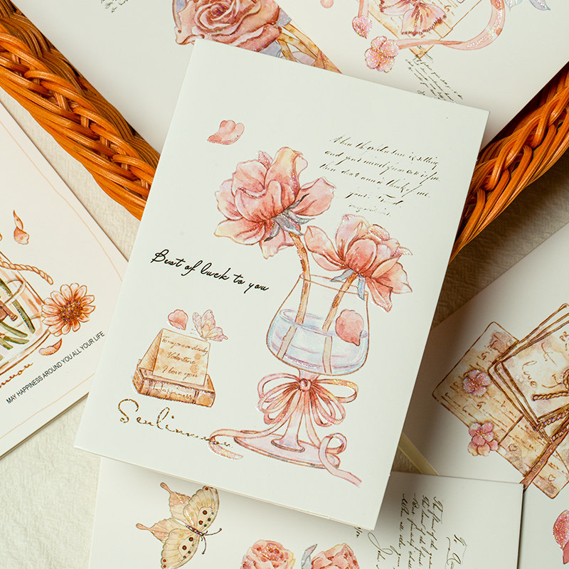 Alley sends teachers Teacher's Day greeting cards, envelope sets, flower cards, birthday wishes postcards, high-end graduation messages, folding cards, 520 Chinese Valentine's Day gifts for male and female friends