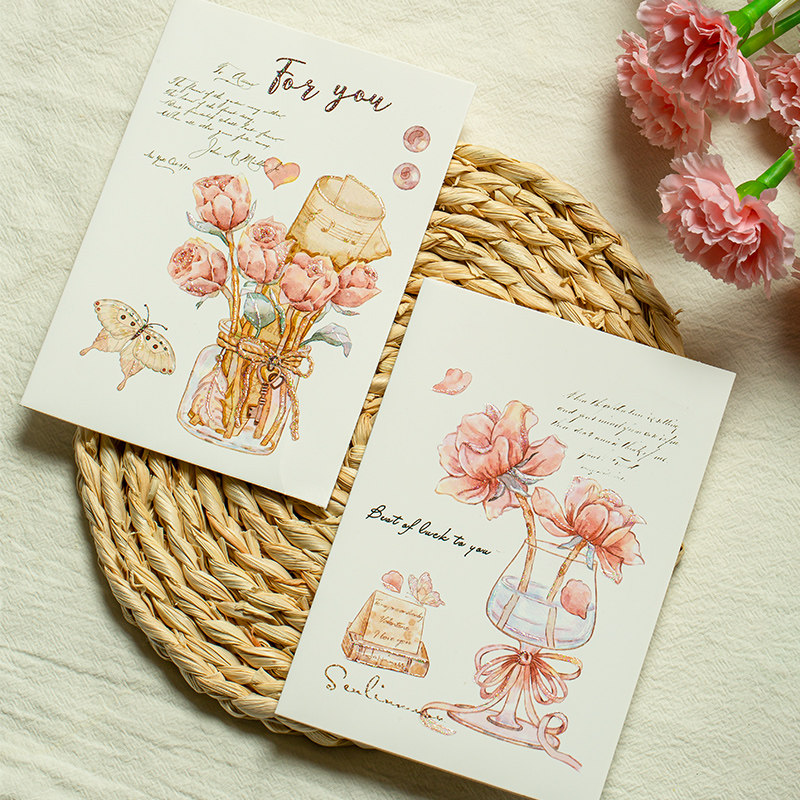 Alley sends teachers Teacher's Day greeting cards, envelope sets, flower cards, birthday wishes postcards, high-end graduation messages, folding cards, 520 Chinese Valentine's Day gifts for male and female friends