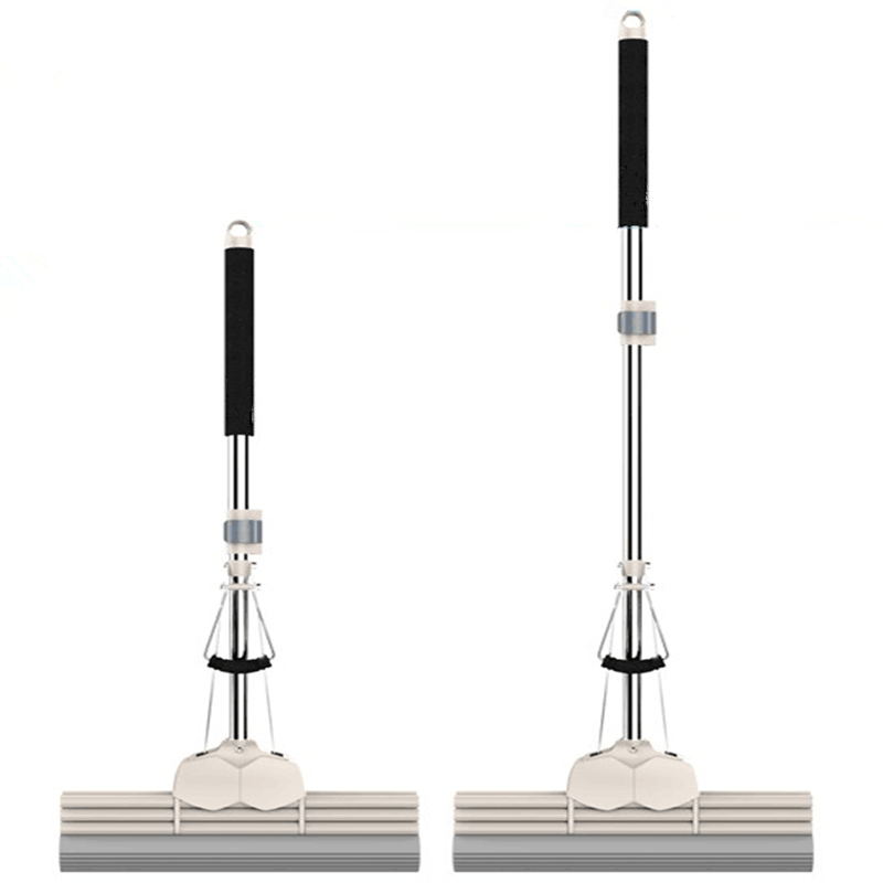 公用滚动式扫挤擦伸缩杆佳洁商用套装塑胶大厅宽圆头拖把筒单平拖