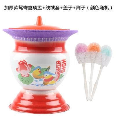 防滑搪瓷加高加厚消毒老式痰盂矮痰桶老人儿童痰盂成人便盆子孙桶_虎窝淘