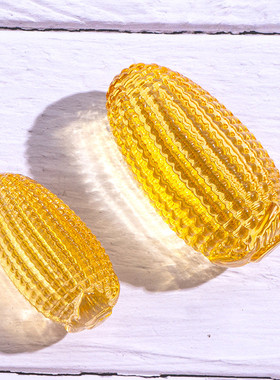 纯手工玻璃黄玉米小摆件文玩家居装饰办公书房摆设