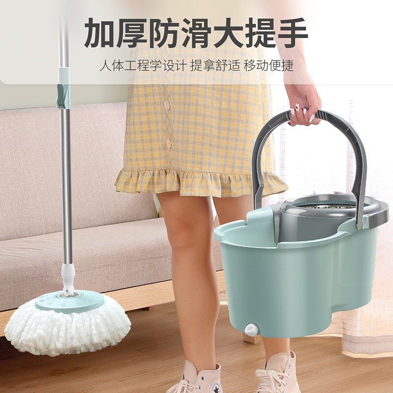 旋转拖把家用双驱动甩干地拖自动脱水手压式2024新款墩布桶一拖净