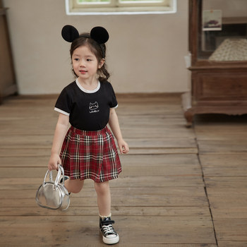 Chen Dazhu Little O Bao Baby Plaid Pleated Skirt ຂອງແມ່ຍິງວິທະຍາໄລ 2024 Summer New Tutu ສິ້ນກະໂປງເດັກນ້ອຍ