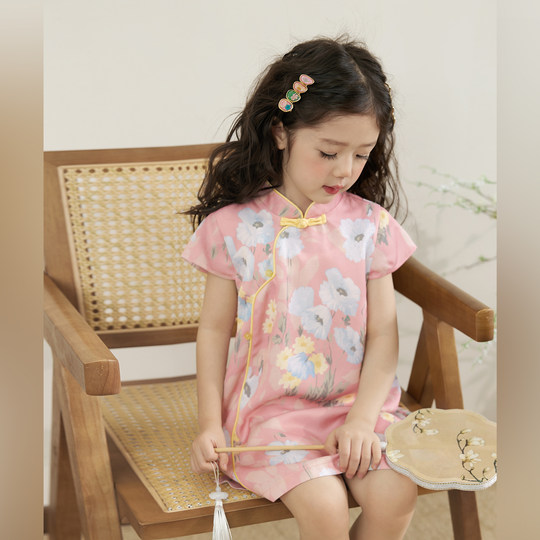 Little O baby children's clothing baby summer cheongsam skirt for women