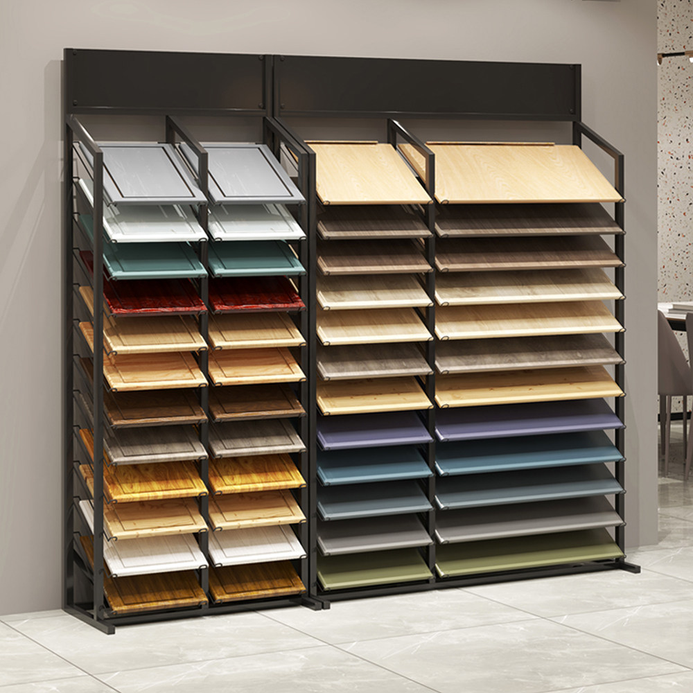 样板品展示架板材色卡橱柜门板木样地板扣板色板落地式架瓷砖展架