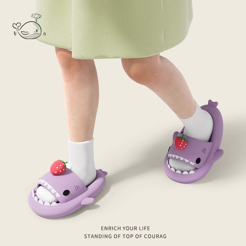 儿童草莓鲨鱼拖鞋亲子鞋中大童可爱卡通夏季室内可外穿防滑凉拖鞋,淘宝优惠券,粉丝福利购,淘宝优惠卷
