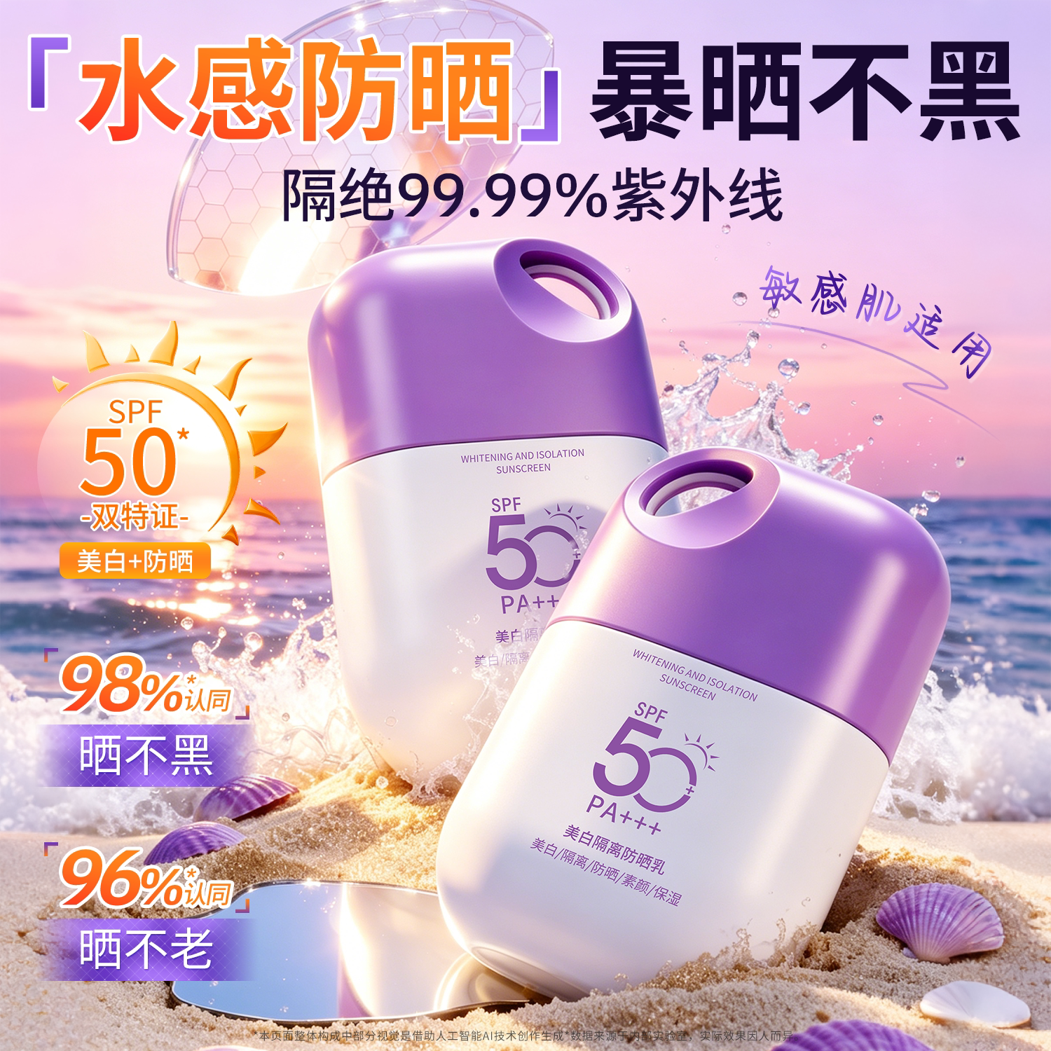 防晒霜50+倍防紫外线身体美白乳军训男士清爽不油腻女正品官方旗