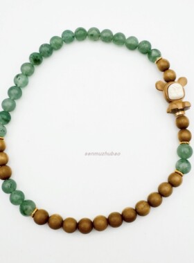 沉香猛犸象牙双圈叠戴手串