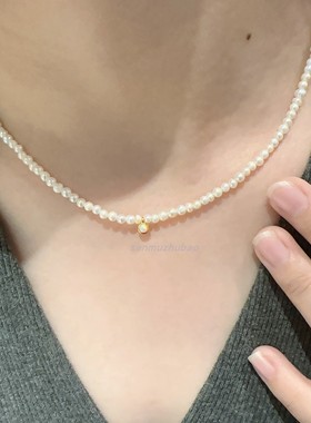 白百何同款玫红火龙果色串珠项链小众设计直播小红书爆款锁骨链