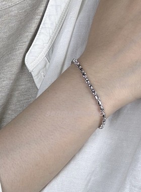 925银意大利切花工艺可抽拉手链