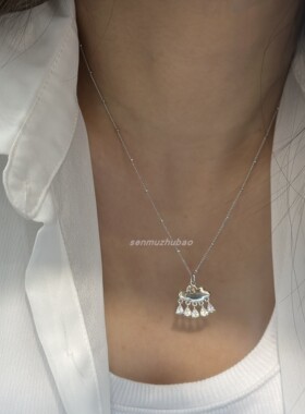 小众云朵水滴吊坠项链纯银镶嵌锆石轻奢高级感设计小红书爆款货源