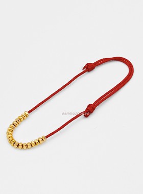 钻石珠红绳编织手绳简约轻奢