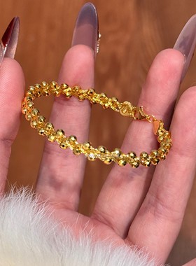 爆闪925银时尚个性编织高级感镭射珠手链奢华时尚复古轻奢高级感