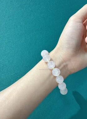 小清新粉色马来玉手链手串