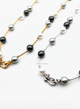 大溪地色系串珠项链满天星珍珠