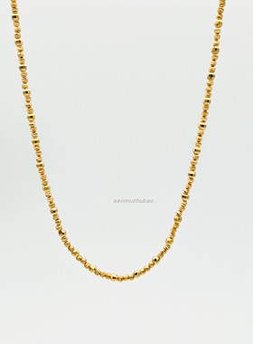 欧美时尚简约超闪刻面串珠项链纯银镀金轻奢百搭高级感设计锁骨链